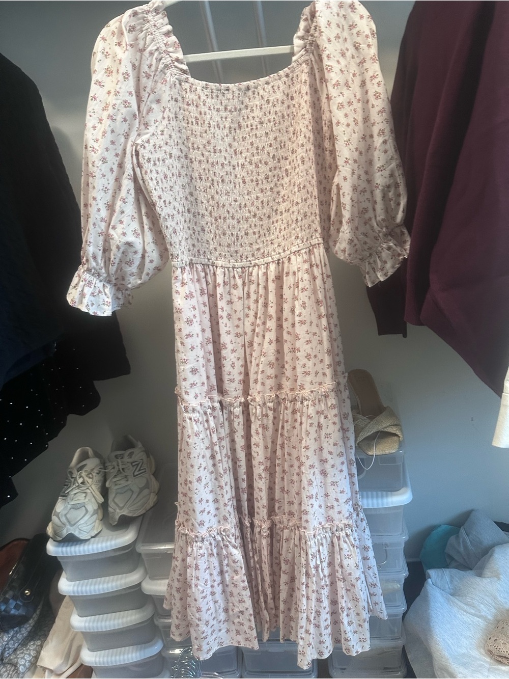 Ivy City Co Blush Cream Floral Maxi Dress - Picture 4 of 4